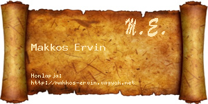 Makkos Ervin névjegykártya