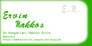 ervin makkos business card